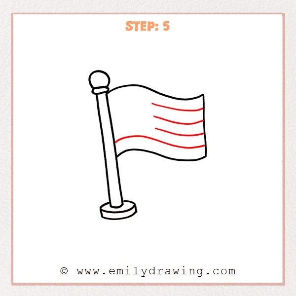 how to draw a flag - Step 5