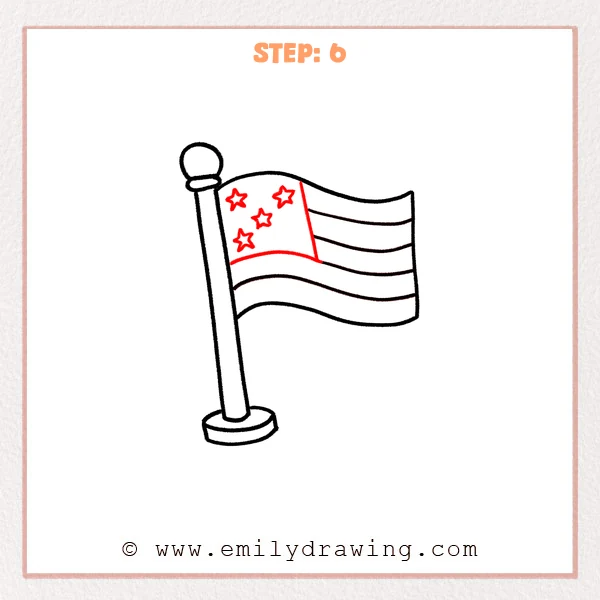 how to draw a flag - Step 6