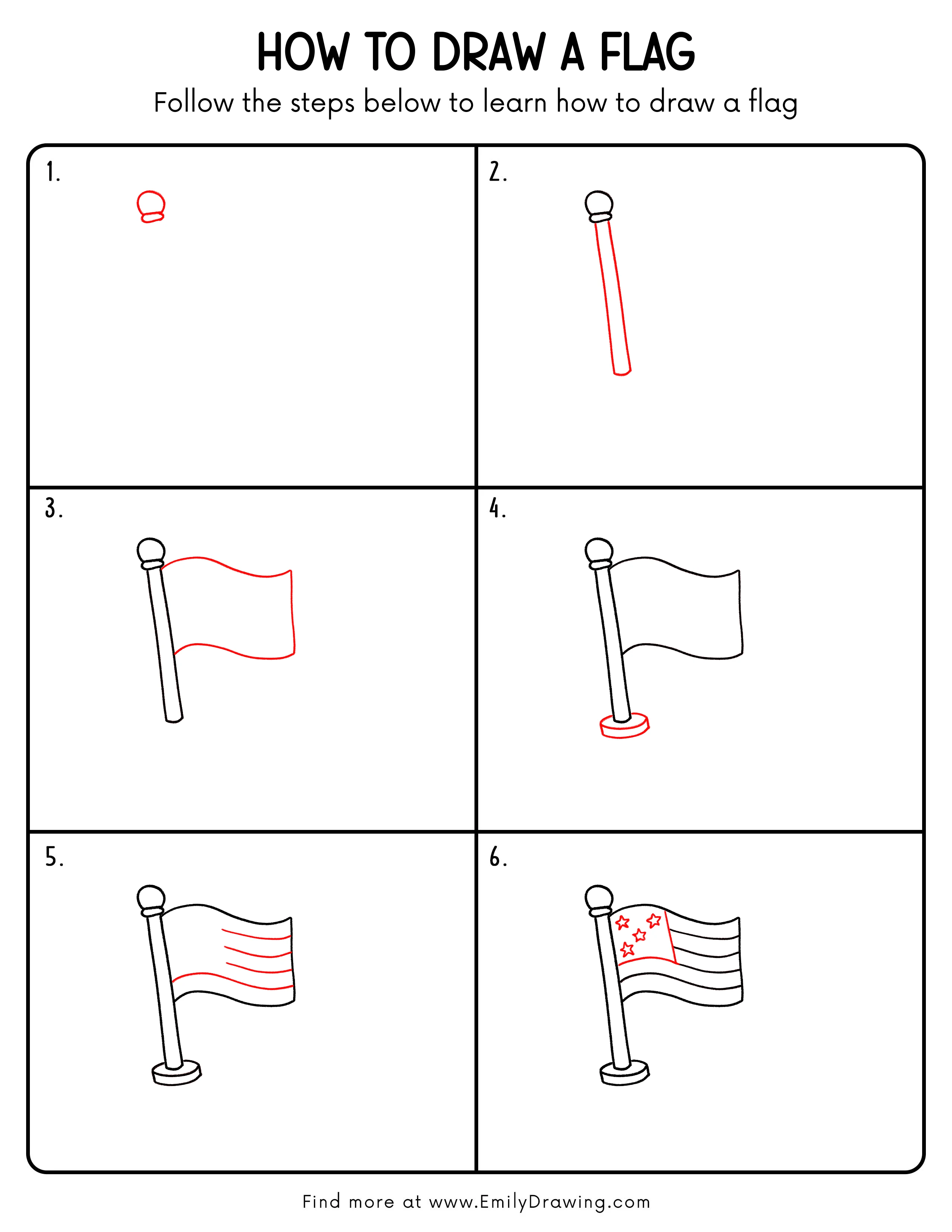 Printable Flag Drawing Guide