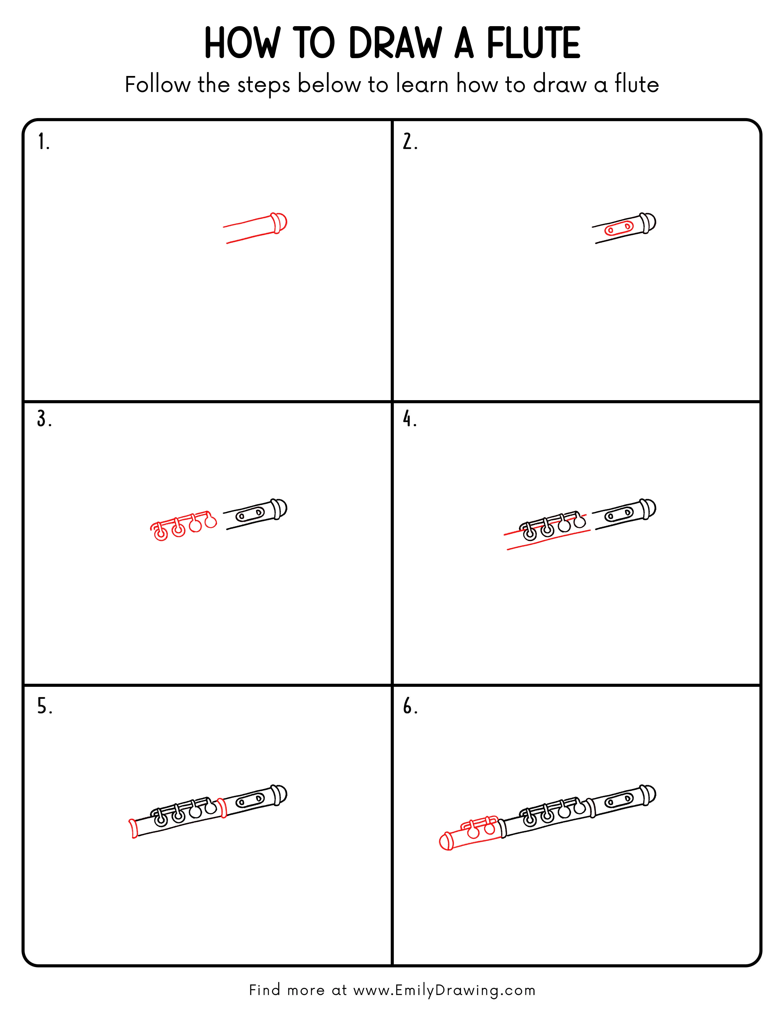 Printable Flute Drawing Guide