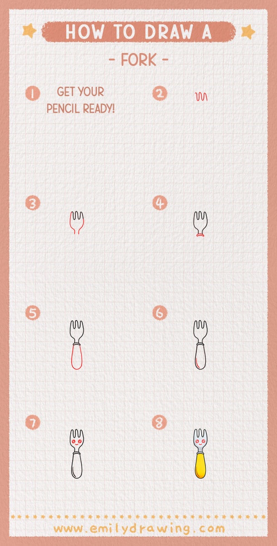 how to draw a fork pinterest pin