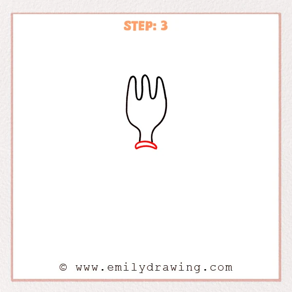 how to draw a fork - Step 3