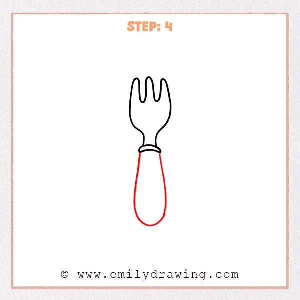 how to draw a fork - Step 4