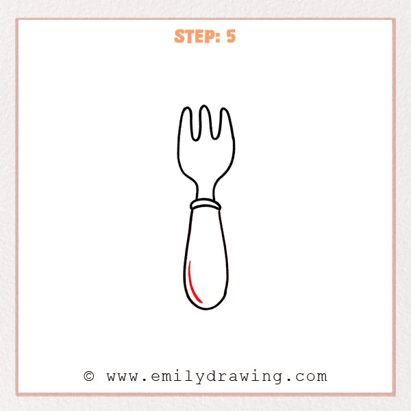 how to draw a fork - Step 5