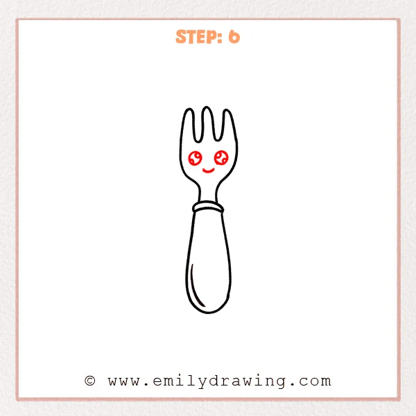 how to draw a fork - Step 6