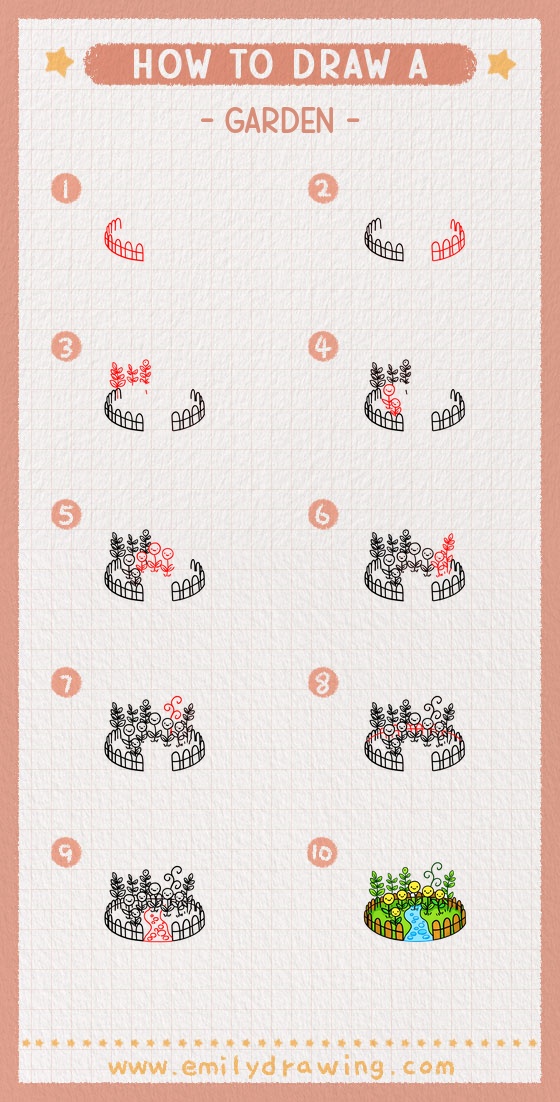 how to draw a garden pinterest pin