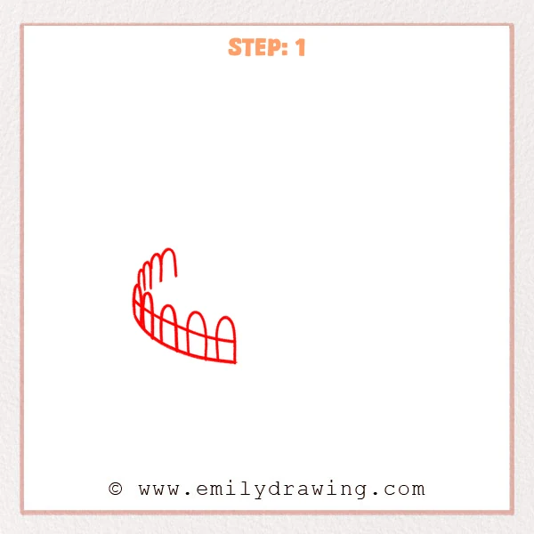 how to draw a garden - Step 1