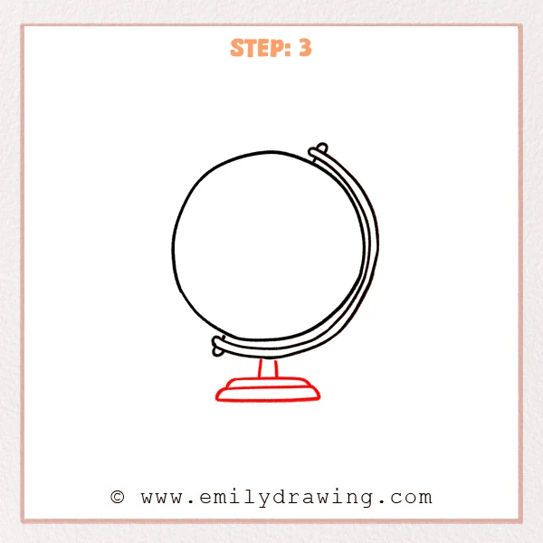 how to draw a globe - Step 3