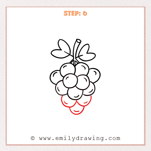 how to draw a grapes - Step 6