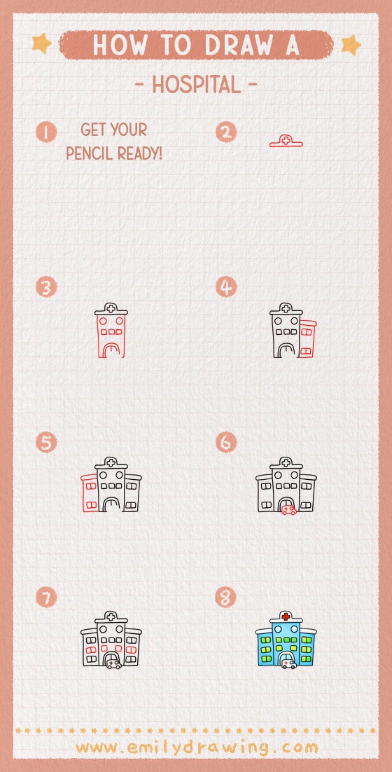 how to draw a hospital pinterest pin