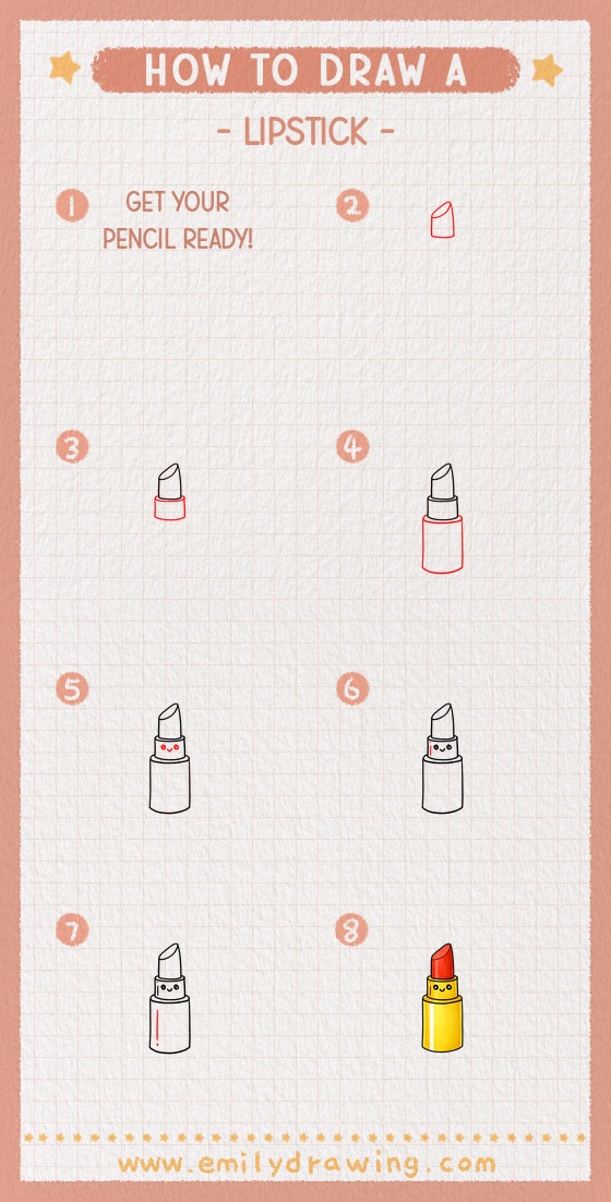 how to draw a lipstick pinterest pin