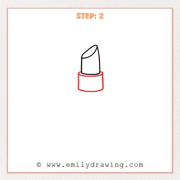 how to draw a lipstick - Step 2