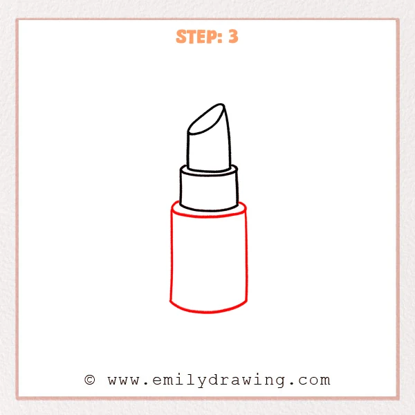 how to draw a lipstick - Step 3