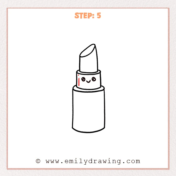 how to draw a lipstick - Step 5