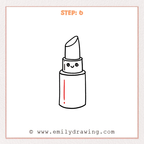 how to draw a lipstick - Step 6