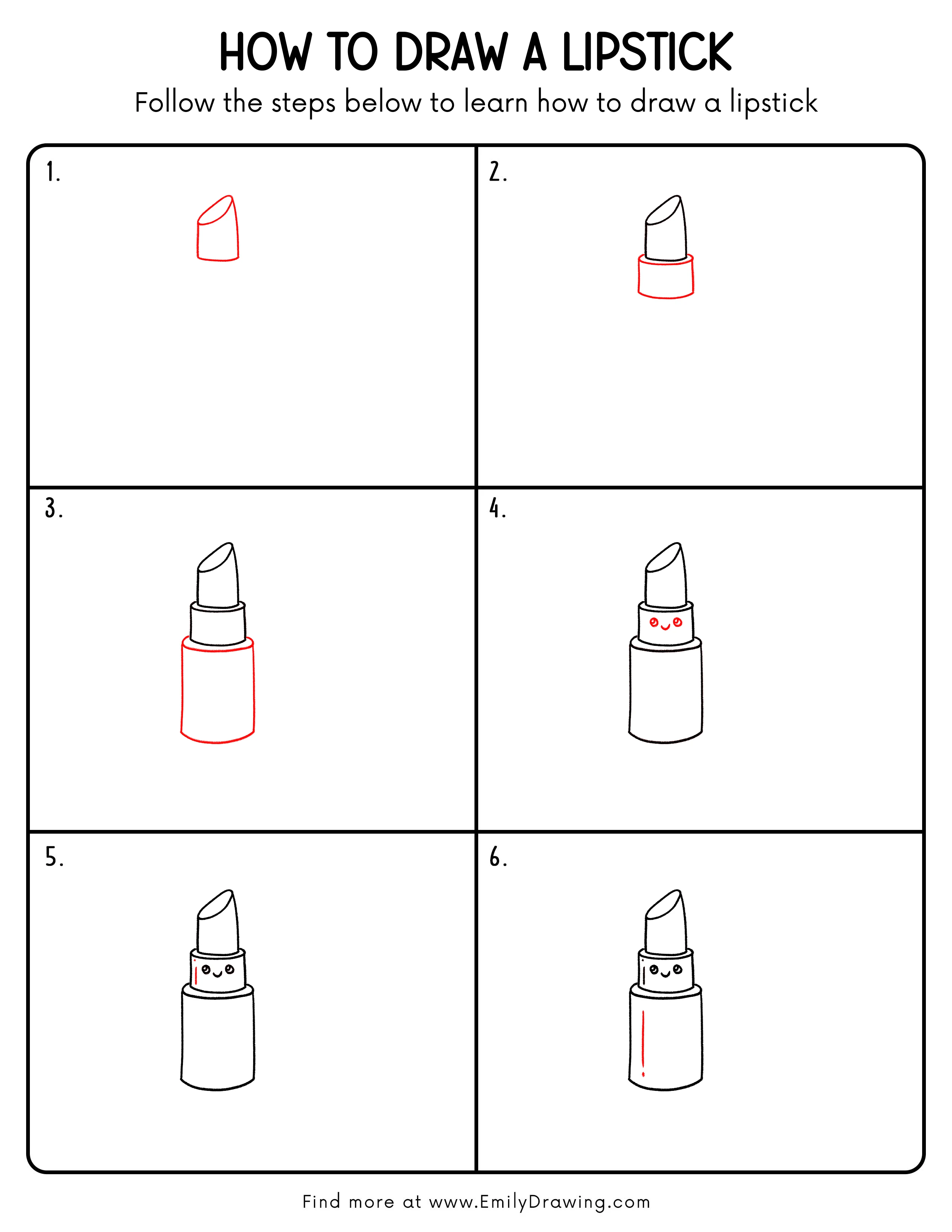 Printable Lipstick Drawing Guide