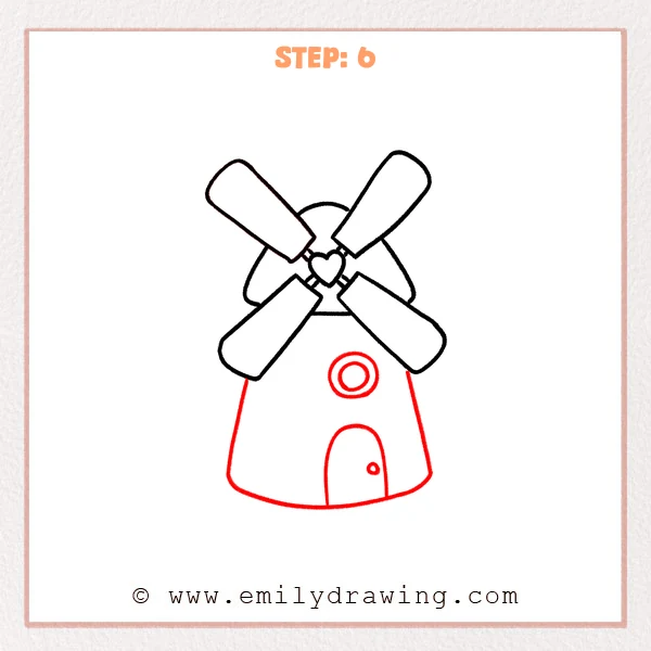how to draw a windmill - Step 6