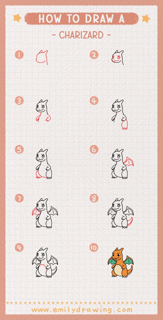 how to draw a charizard pinterest pin
