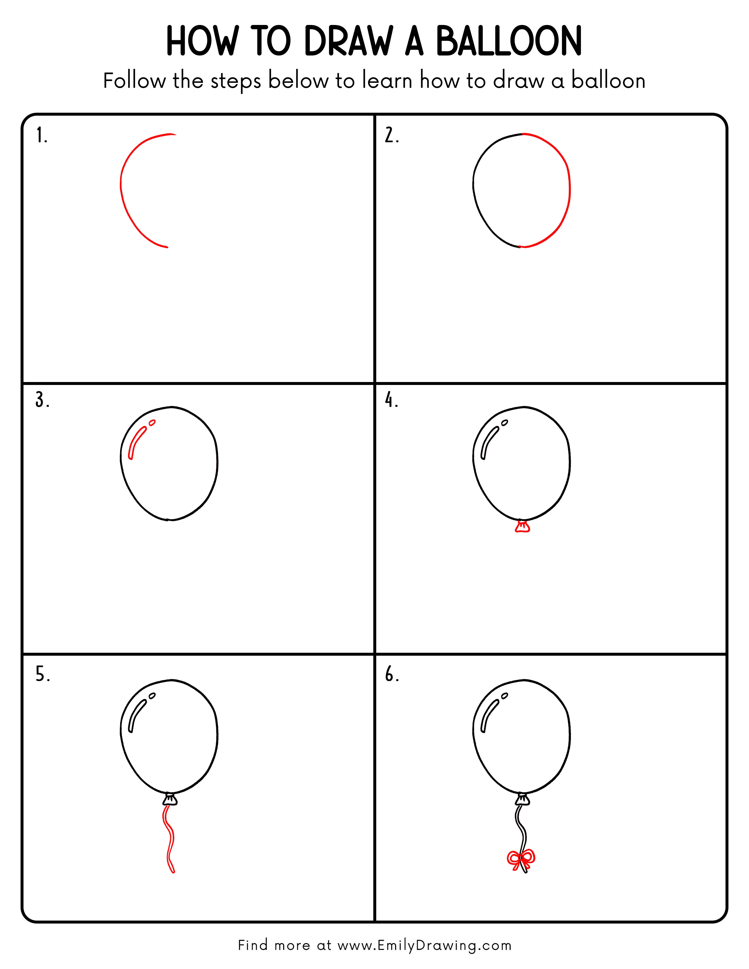 Printable Balloon Drawing Guide