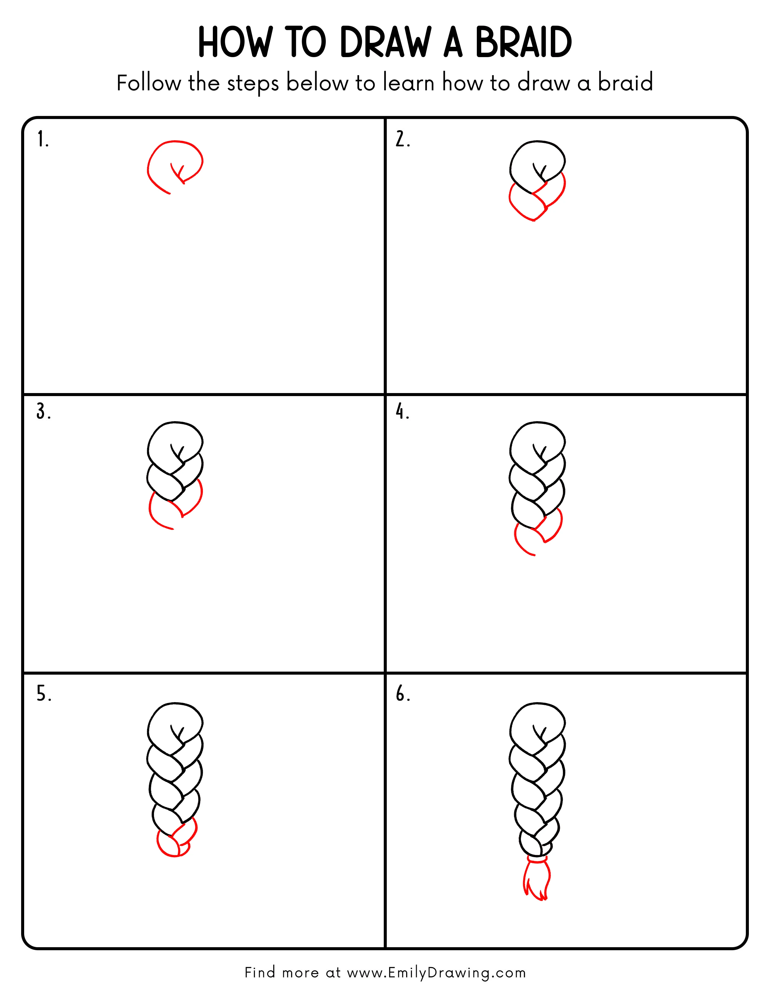 Printable Braid Drawing Guide