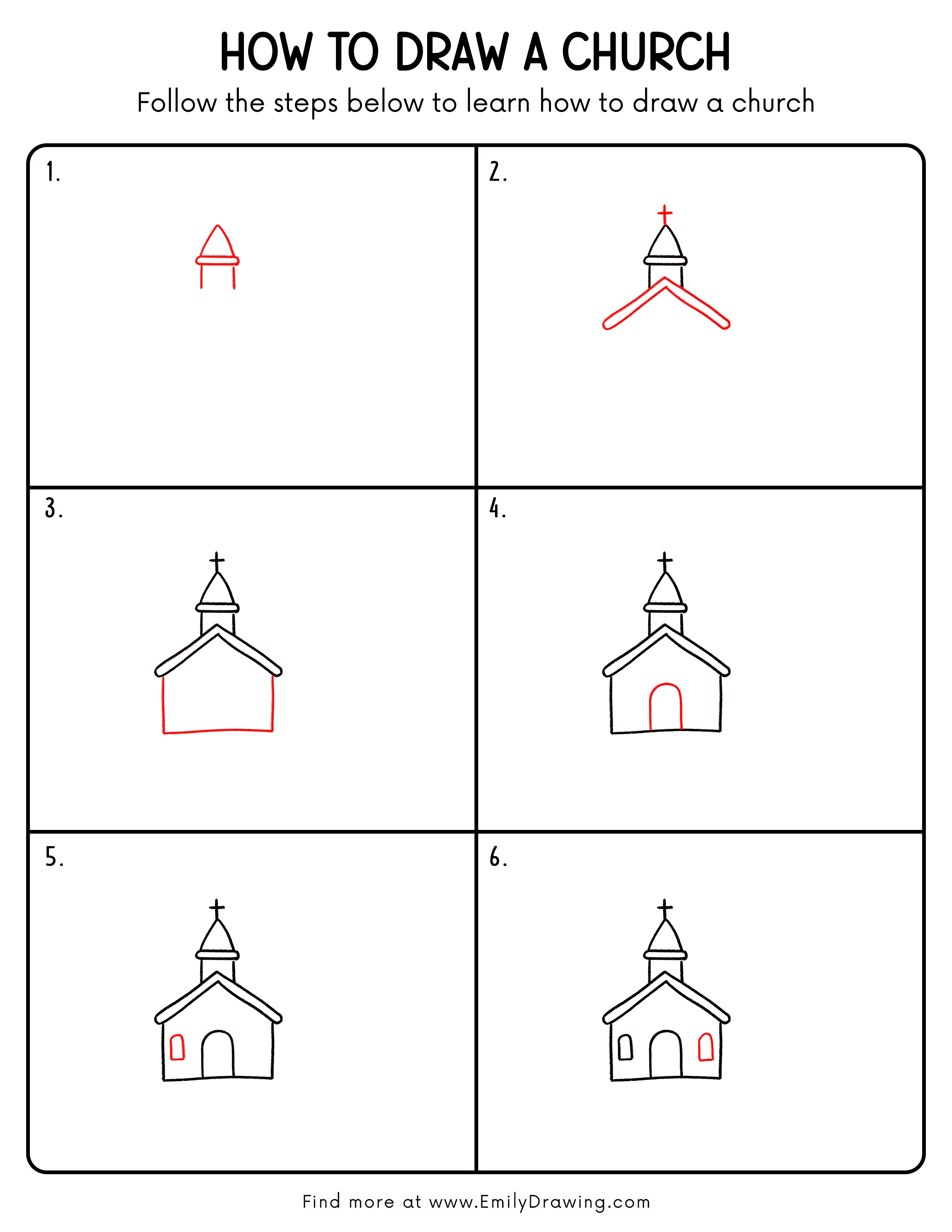 Printable Church Drawing Guide