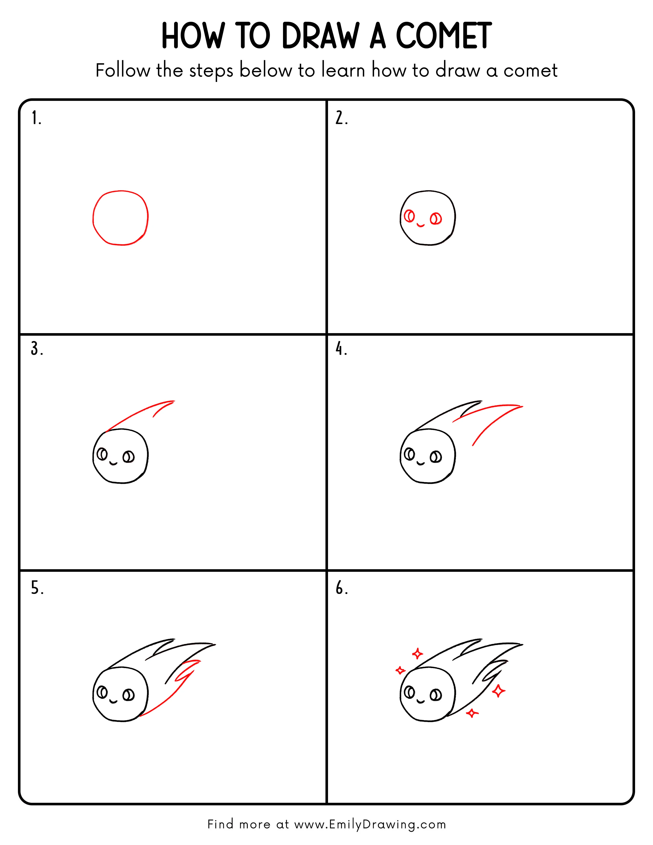 Printable Comet Drawing Guide