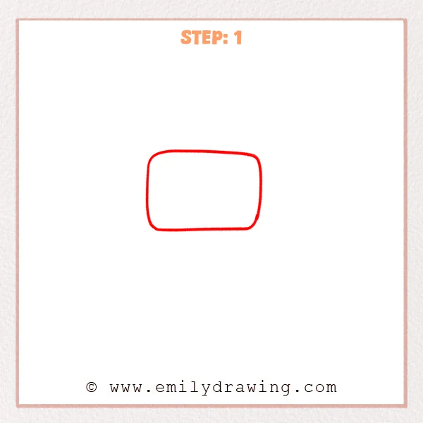 how to draw a computer - Step 1 sketches a smaller rounded-rectangle inner screen for a cute computer drawing.