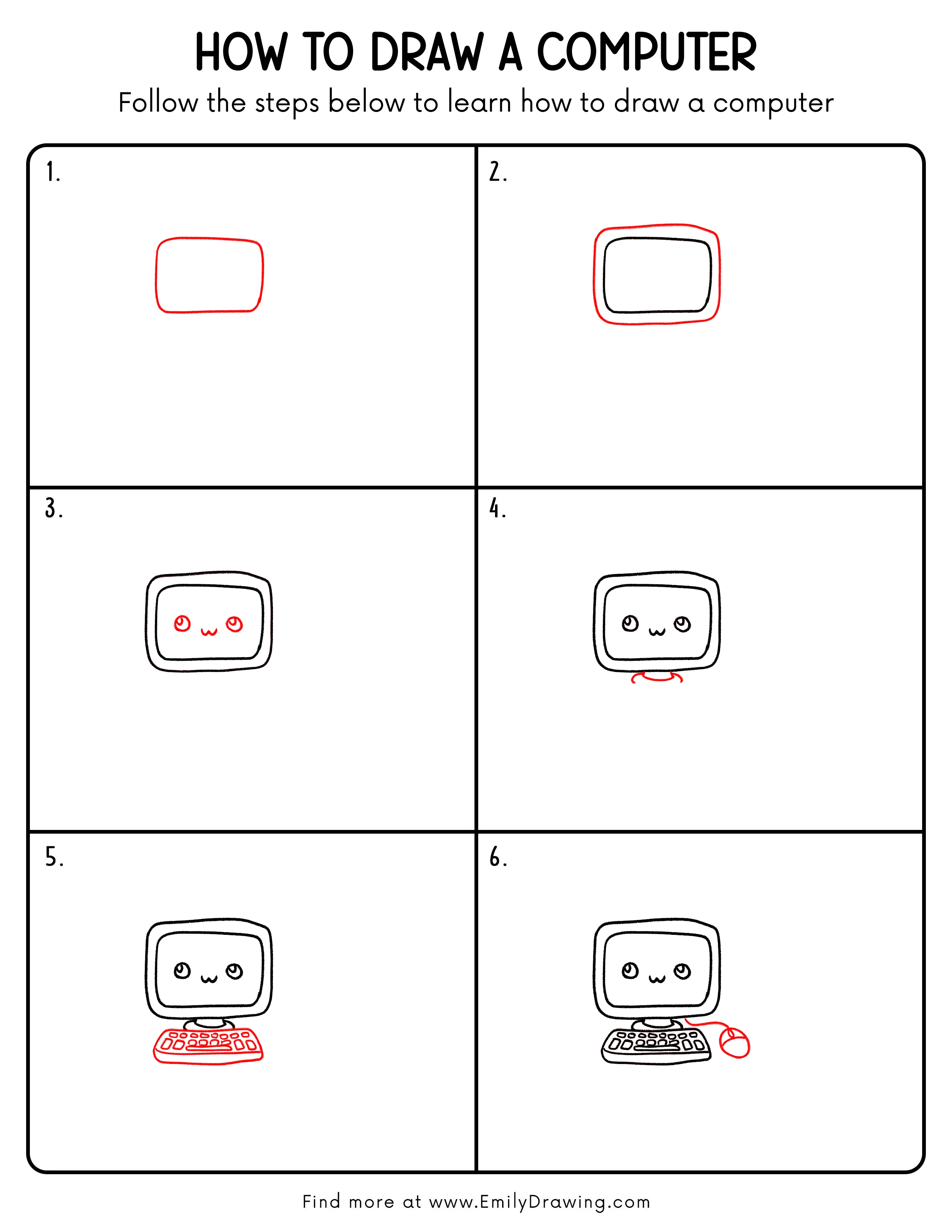 Printable Computer Drawing Guide