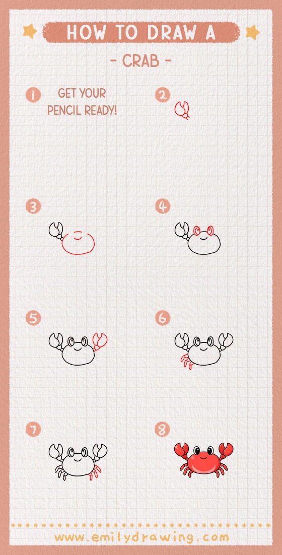 how to draw a crab pinterest pin