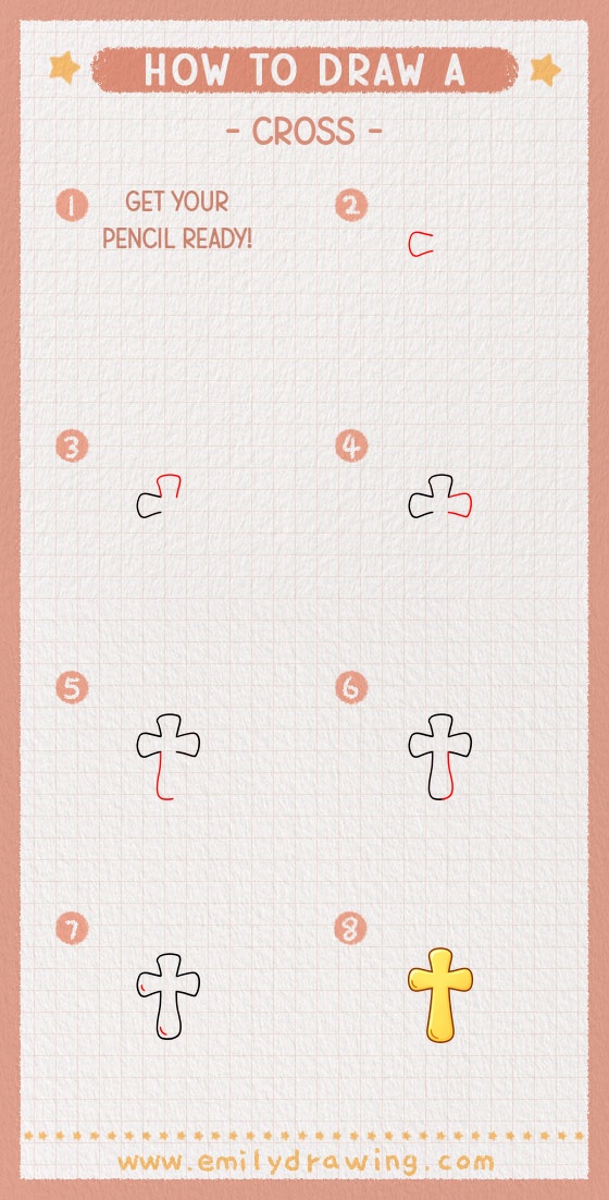 how to draw a cross pinterest pin