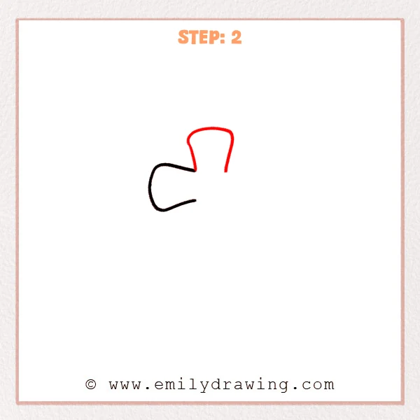 how to draw a cross - A step-by-step sketch for how to draw a cross, adding a tall rounded top curve above the first curved shape.
