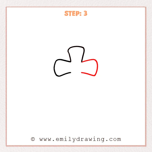 how to draw a cross - A step-by-step sketch for how to draw a cross, adding a rounded right arm and refining the top outline.
