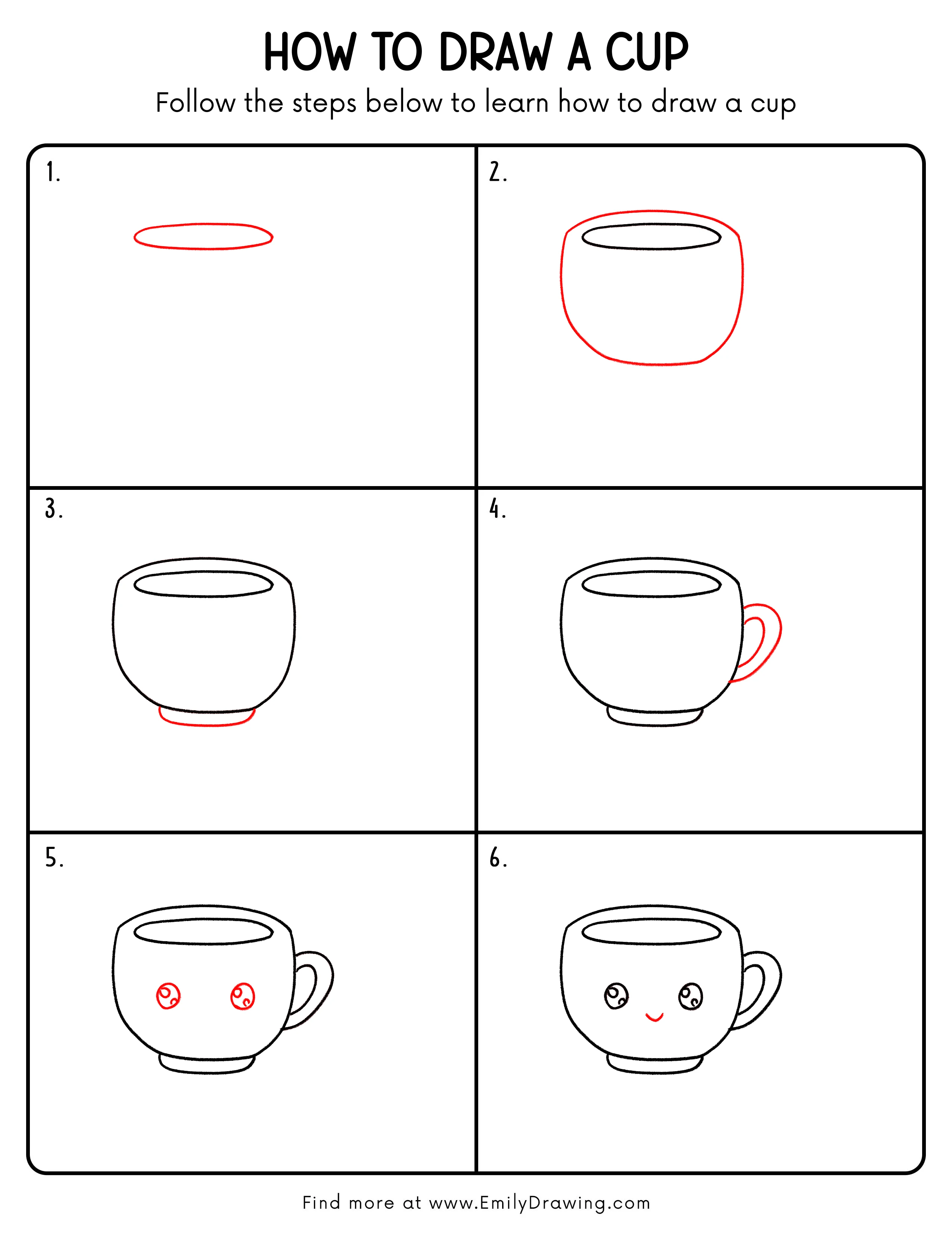 Printable Cup Drawing Guide