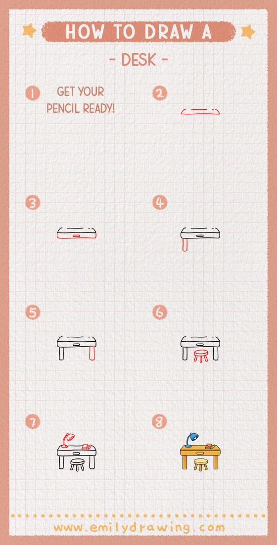 how to draw a desk pinterest pin