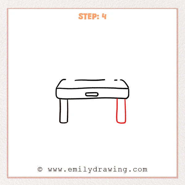 how to draw a desk - Step 4