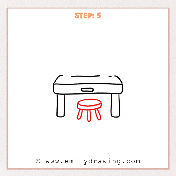 how to draw a desk - Step 5