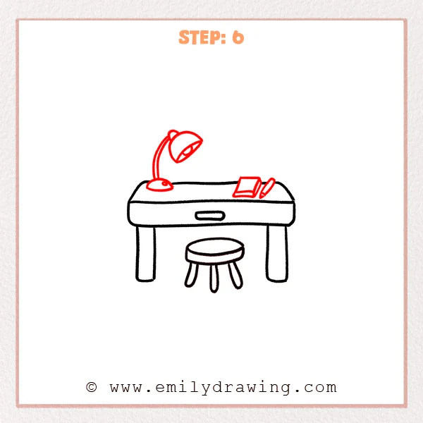 how to draw a desk - Step 6