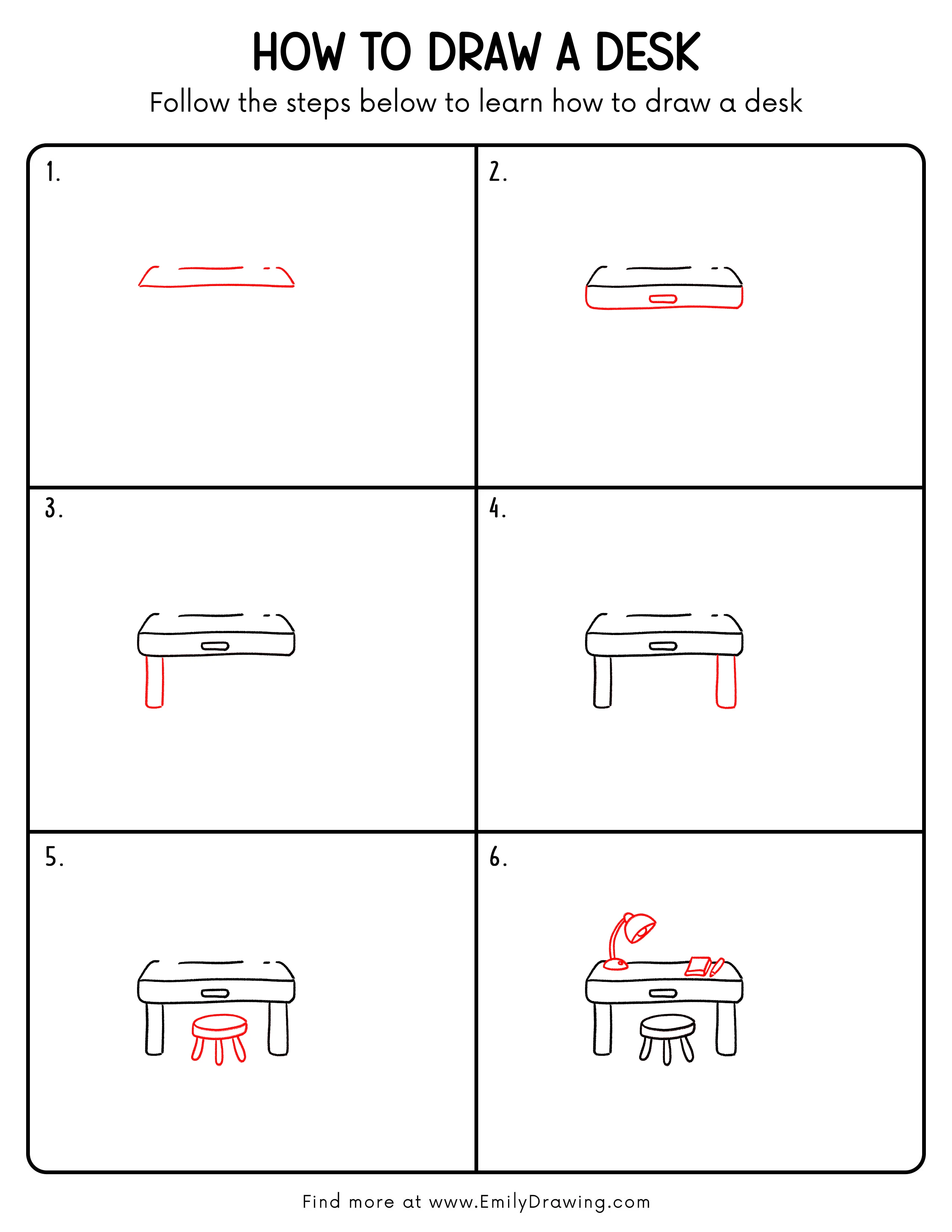 Printable Desk Drawing Guide