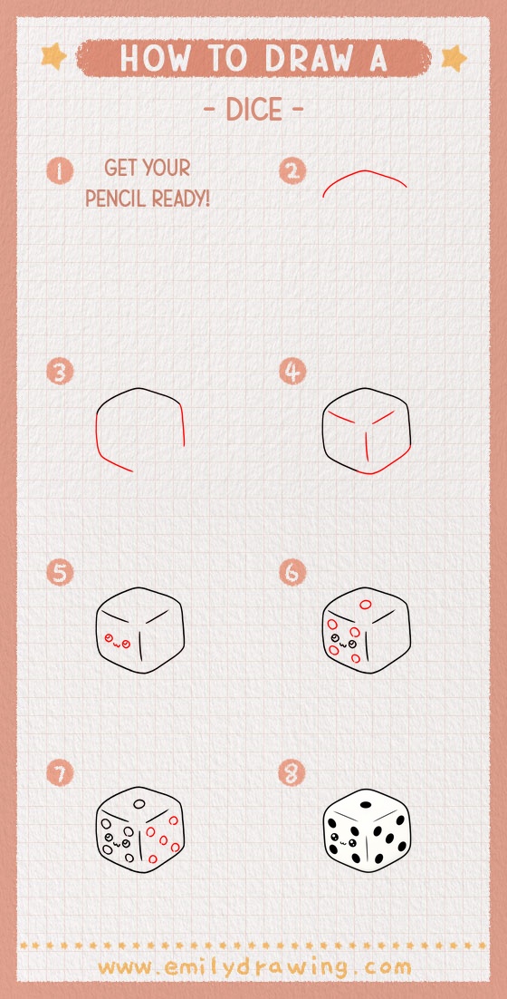 how to draw a dice pinterest pin