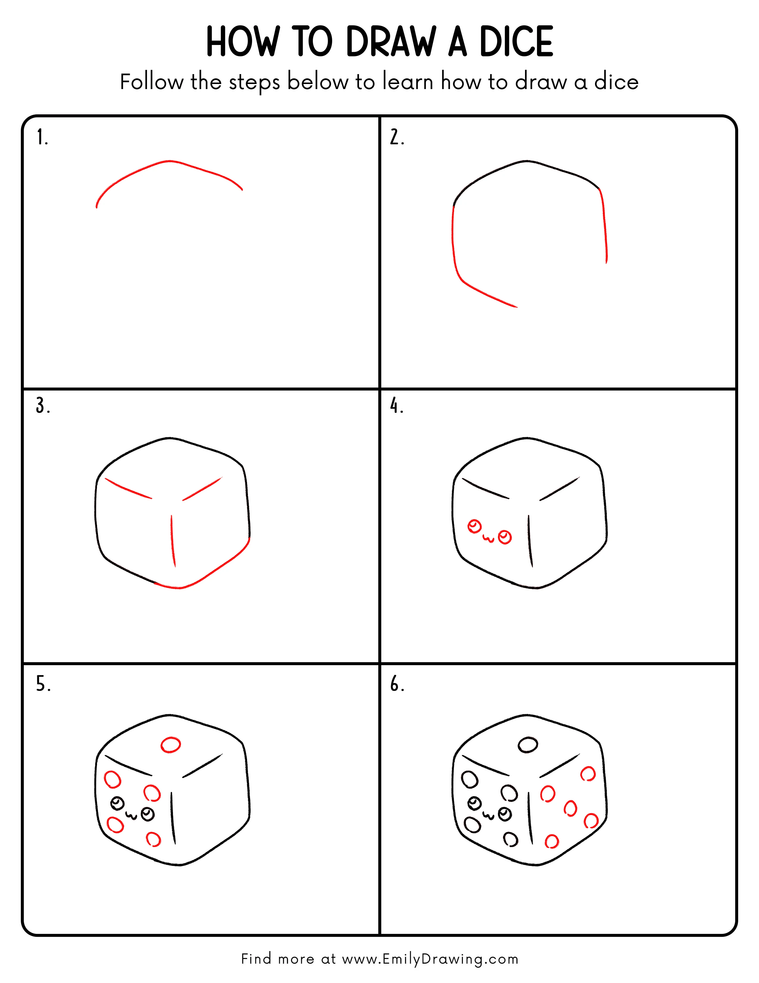 Printable Dice Drawing Guide