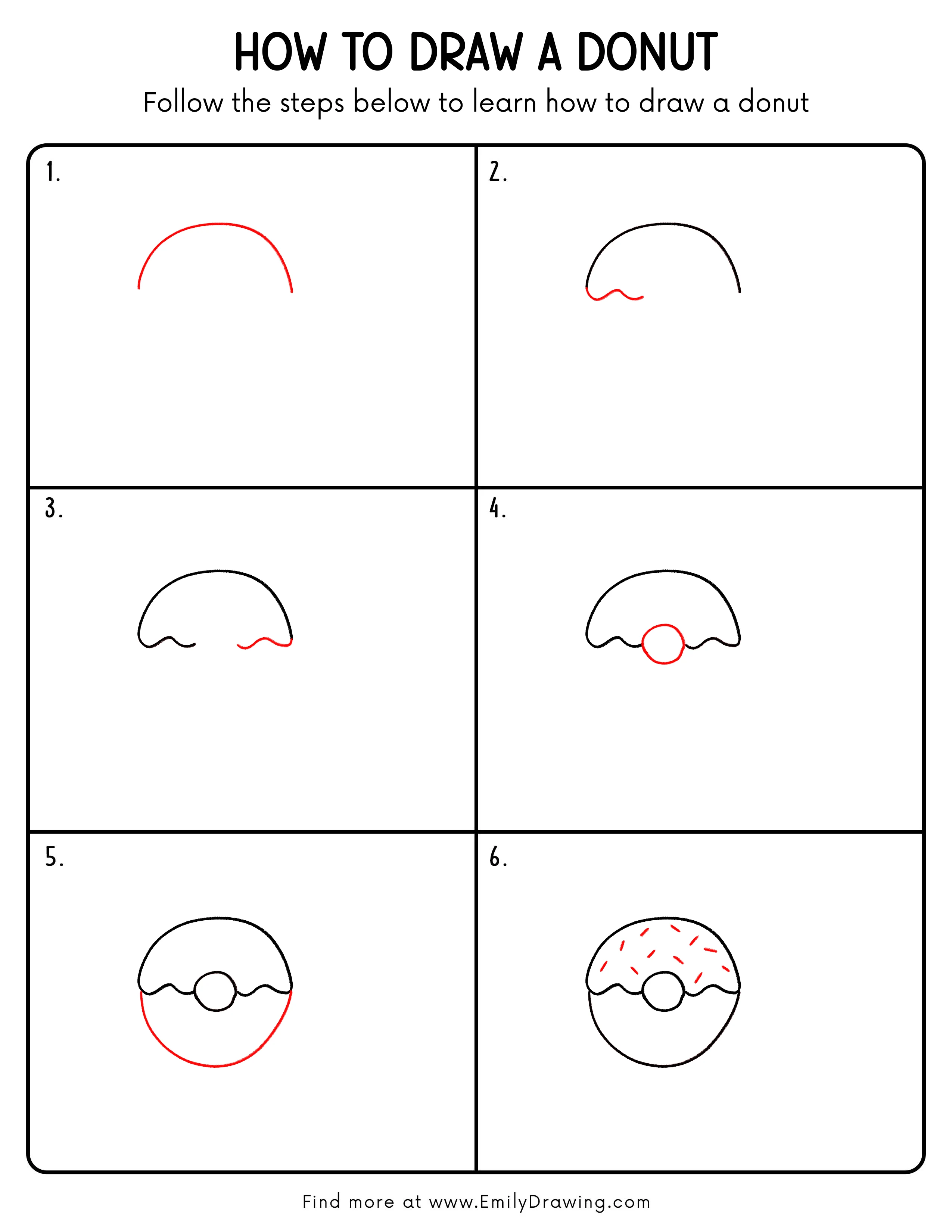 Printable Donut Drawing Guide