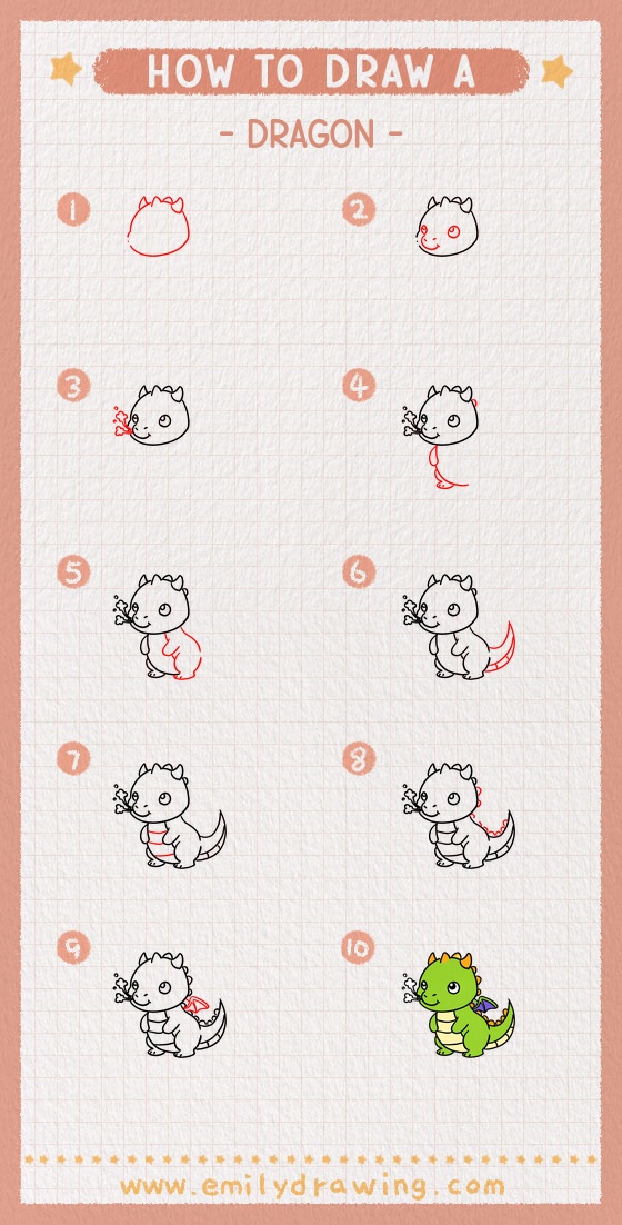 how to draw a dragon pinterest pin