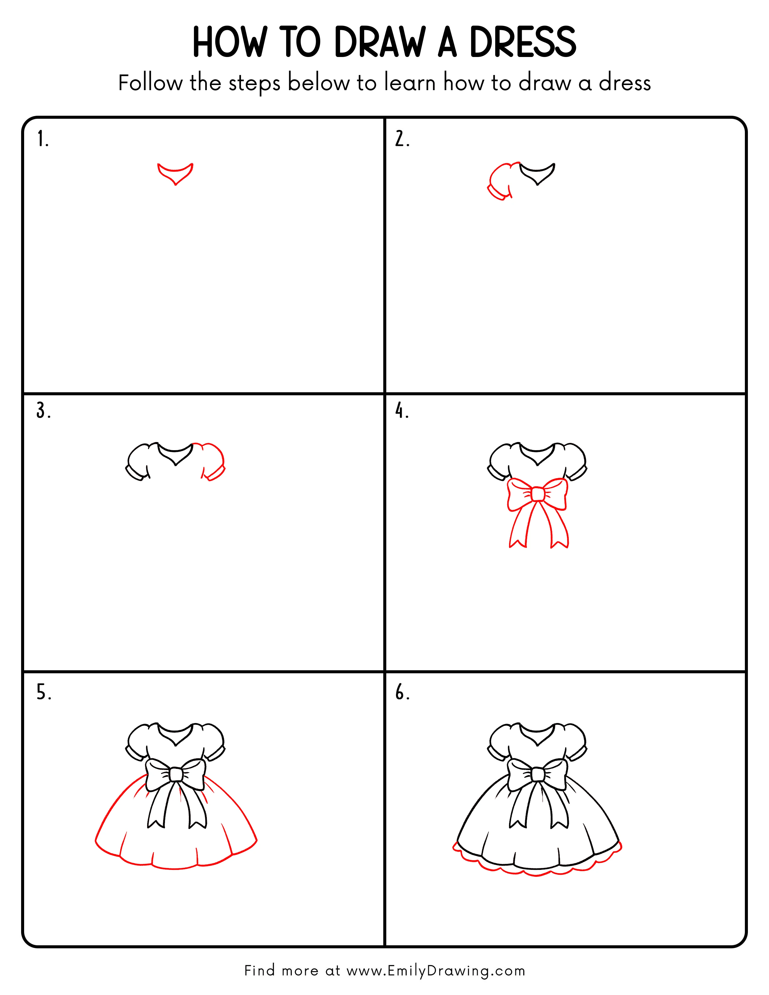 Printable Dress Drawing Guide