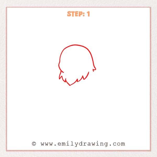 how to draw an eagle - A simple sketch for how to draw an eagle, showing a rounded head outline with a jagged feather edge at the bottom.