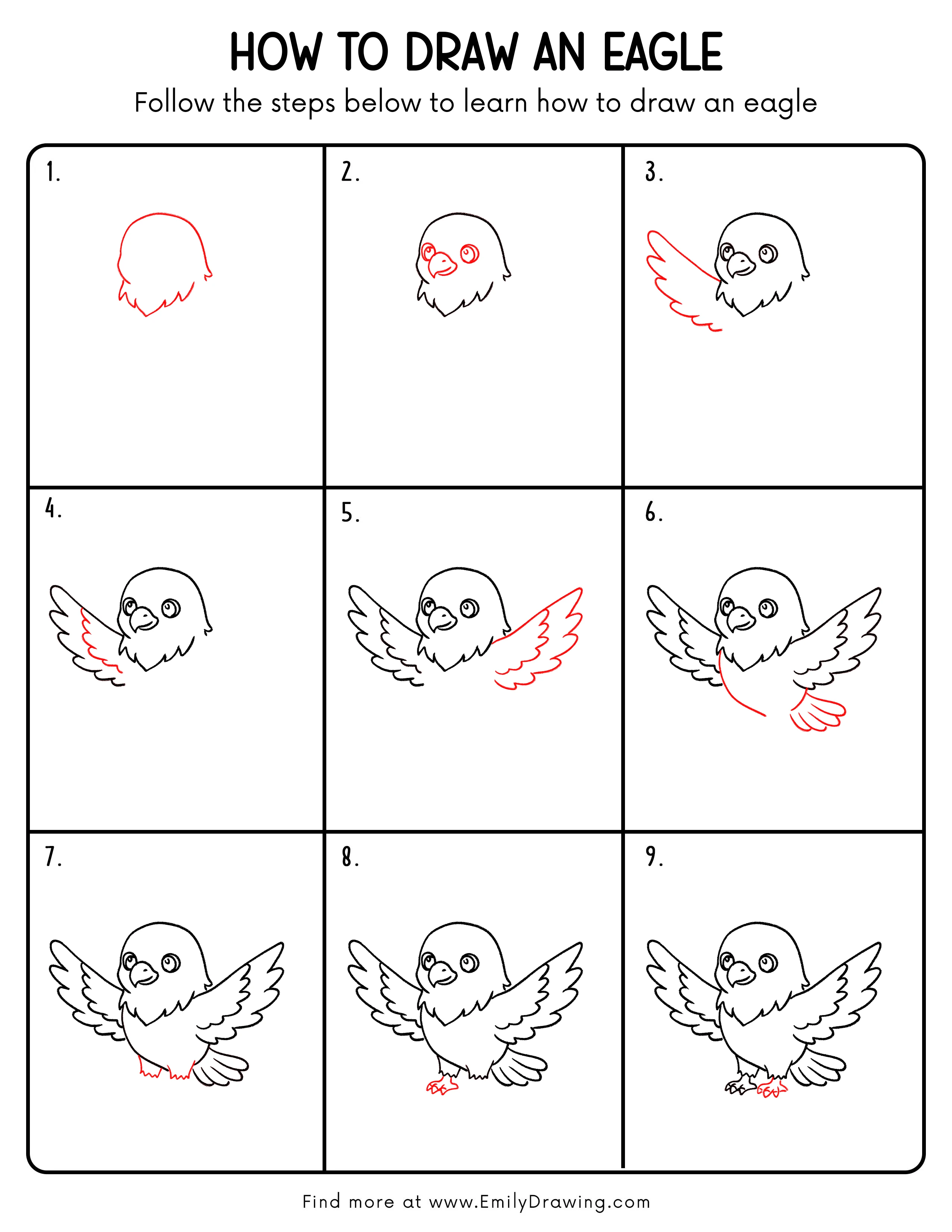 Printable Eagle Drawing Guide