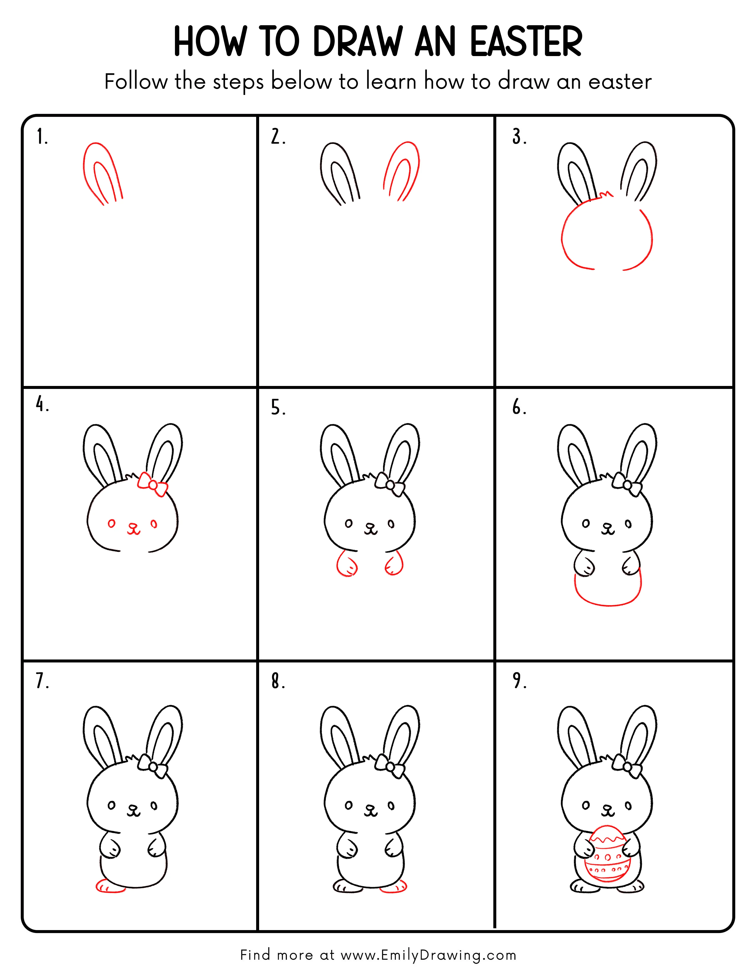 Printable Easter Drawing Guide