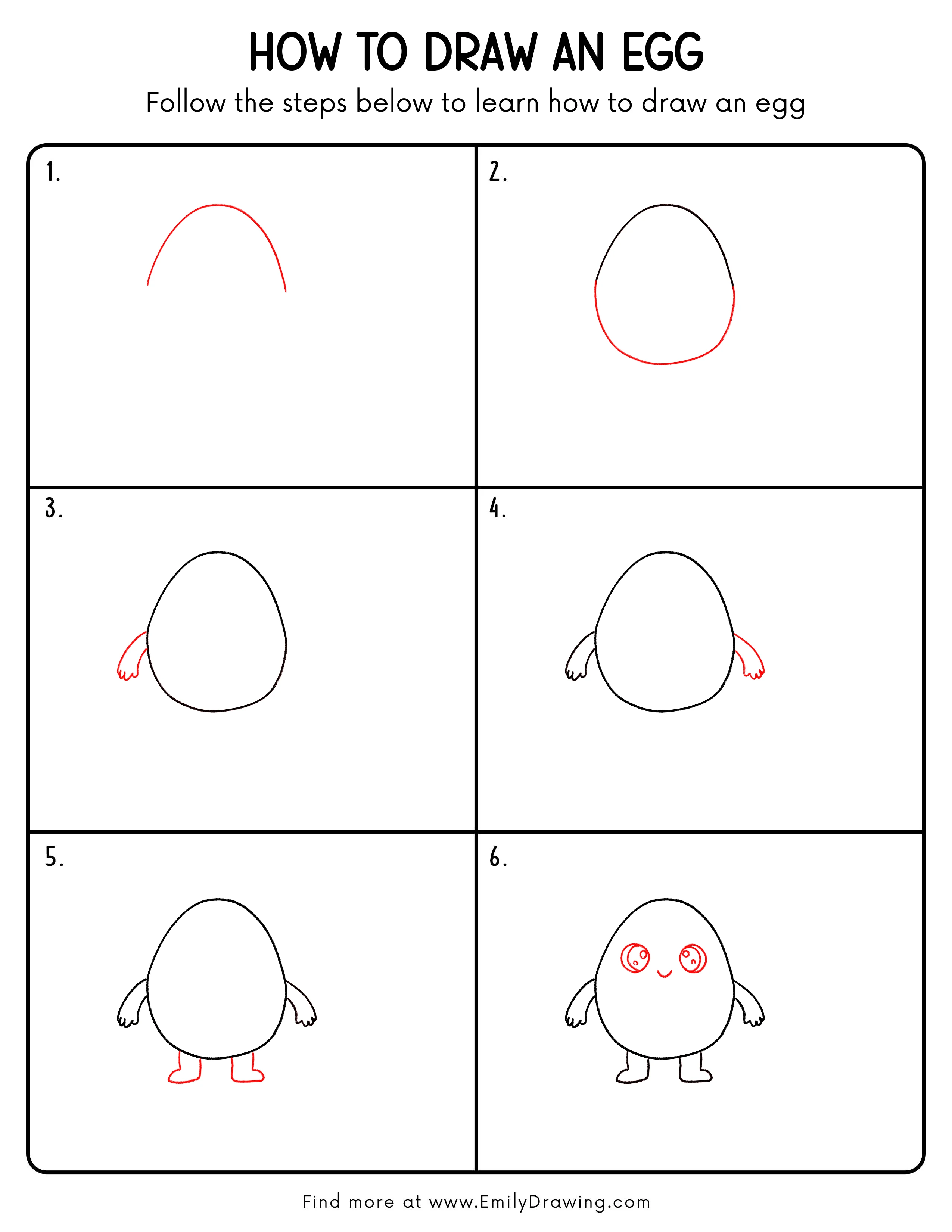 Printable Egg Drawing Guide