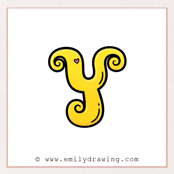How to Draw a Fancy Letter Y - Emily Drawing