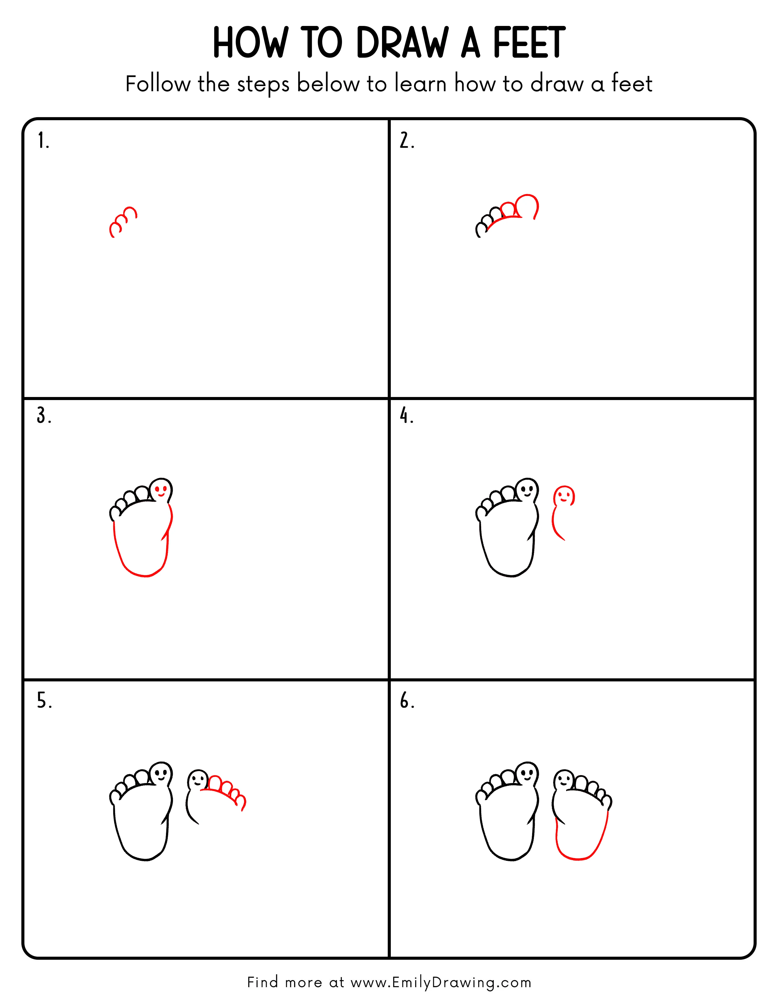 Printable Feet Drawing Guide