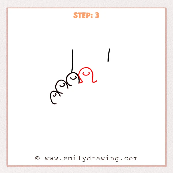 how to draw a foot - Step 3 of how to draw a leg—three toes are traced in clean dark lines, and the big toe outline is enlarged and completed.
